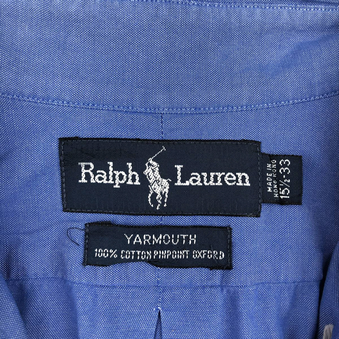 Ralph Lauren YARMOUTH short sleeve button down shirt, men's size M cotton blue type Vintage Second Hand