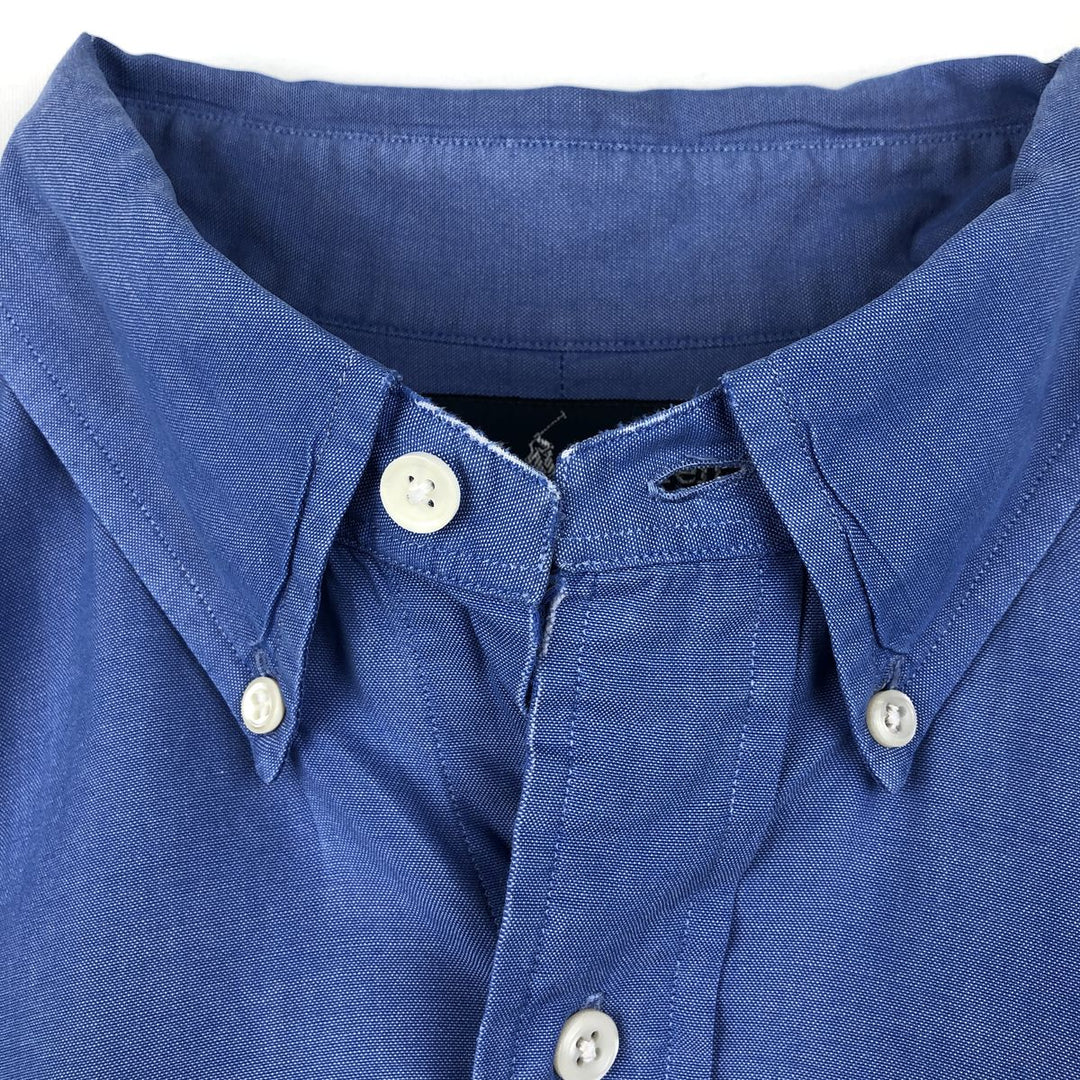 Ralph Lauren YARMOUTH short sleeve button down shirt, men's size M cotton blue type Vintage Second Hand