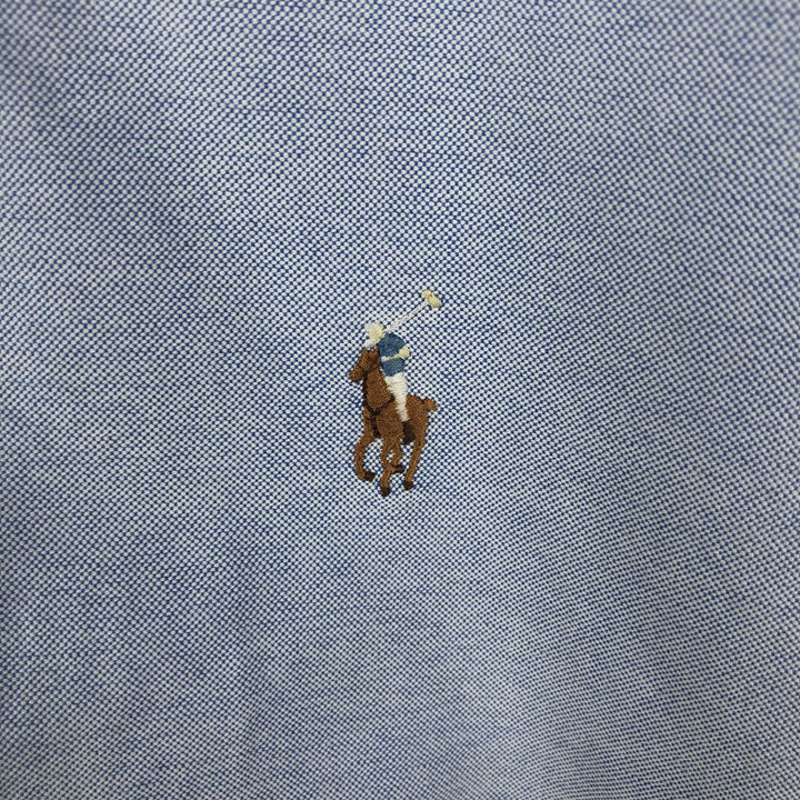 Ralph Lauren CUSTOM FIT short sleeve button down shirt, men's size M cotton blue type Vintage Second Hand