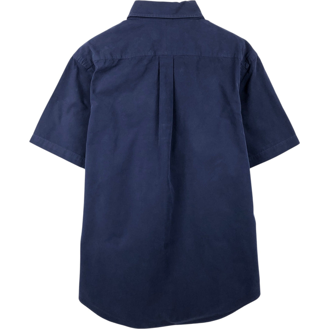 Ralph Lauren short sleeve button down shirt, men's size L cotton navy blue type Vintage Second Hand
