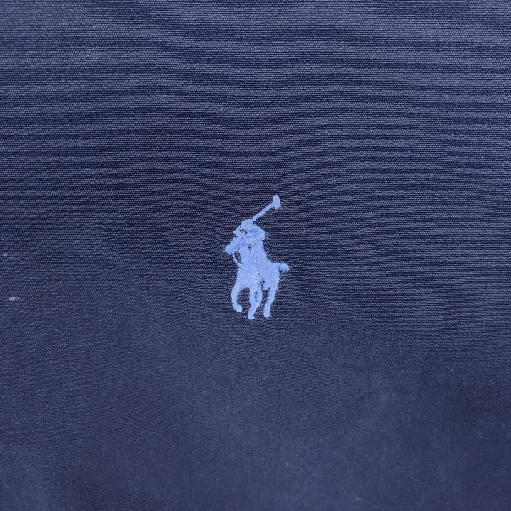 Ralph Lauren short sleeve button down shirt, men's size L cotton navy blue type Vintage Second Hand