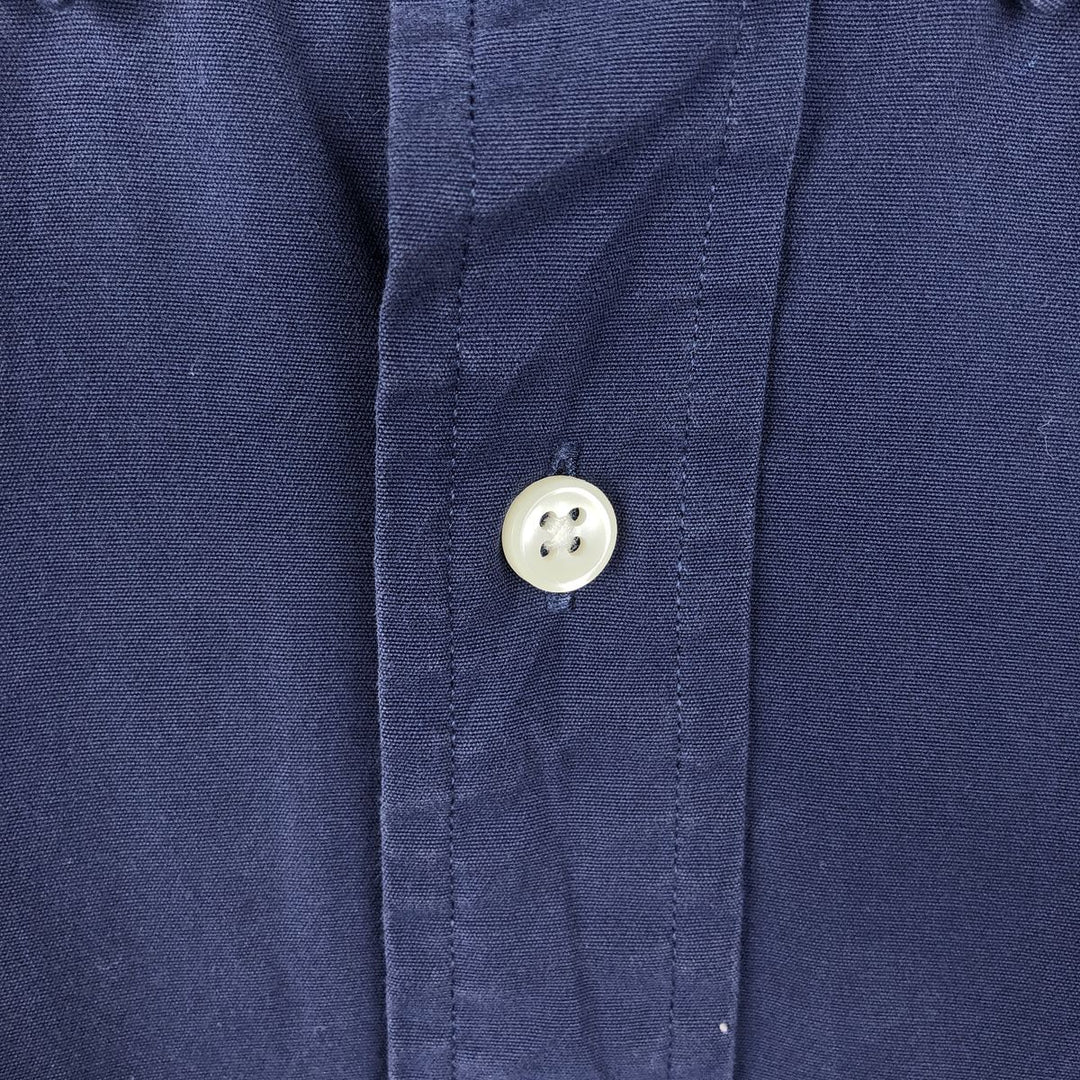 Ralph Lauren short sleeve button down shirt, men's size L cotton navy blue type Vintage Second Hand