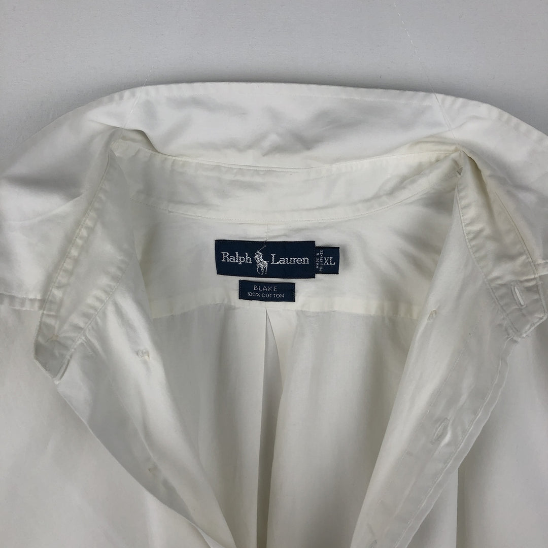 Ralph Lauren BLAKE short sleeve button down shirt, men's XL size cotton white type Vintage Second Hand