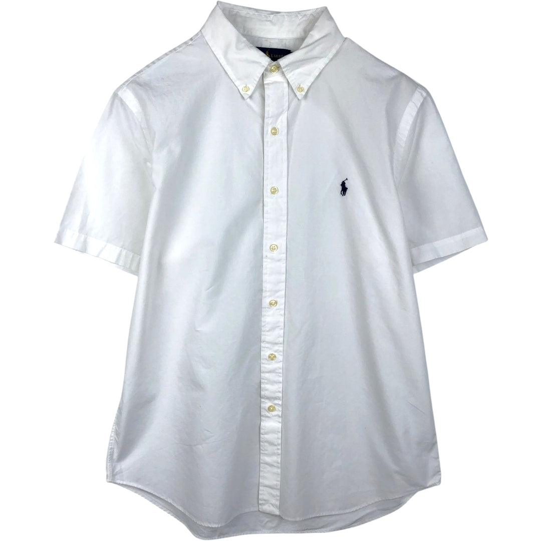 Ralph Lauren CUSTOM FIT short sleeve button down shirt, men's size L cotton white type Vintage Second Hand