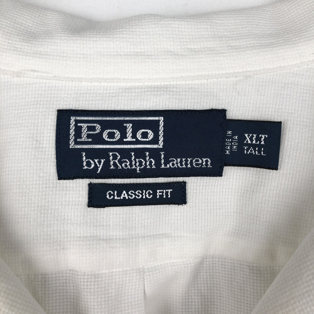 Ralph Lauren POLO by Ralph Lauren CLASSIC FIT Short-Sleeve Open-Collar Cotton Shirt, Boxy Shirt, Men's Size XL (approx.) cotton white type Vintage Second Hand