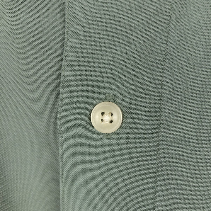 Ralph Lauren CHAPS short-sleeved button-down shirt, men's size M Rayon Khaki type sage green Vintage Second Hand
