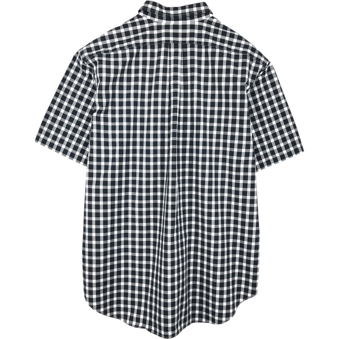 Ralph Lauren CUSTOM FIT short sleeve button down check shirt men's XXL cotton black type Vintage Second Hand