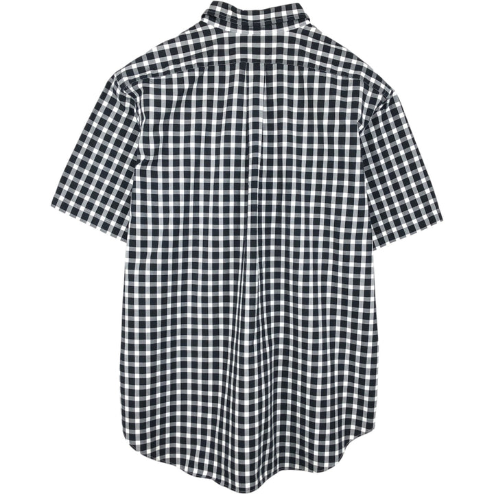 Ralph Lauren CUSTOM FIT short sleeve button down check shirt men's XXL cotton black type Vintage Second Hand