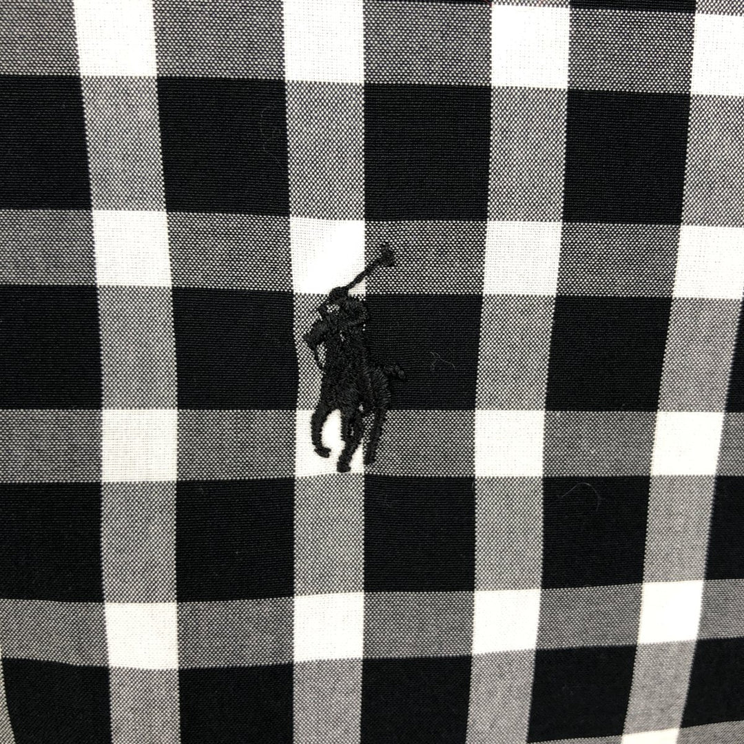 Ralph Lauren CUSTOM FIT short sleeve button down check shirt men's XXL cotton black type Vintage Second Hand