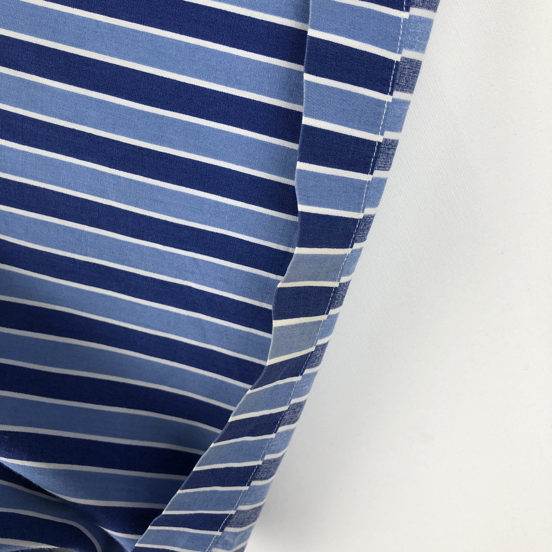 Ralph Lauren multi-stripe short-sleeved button-down shirt, men's size XL (approx.) cotton Navy blue Vintage Second Hand