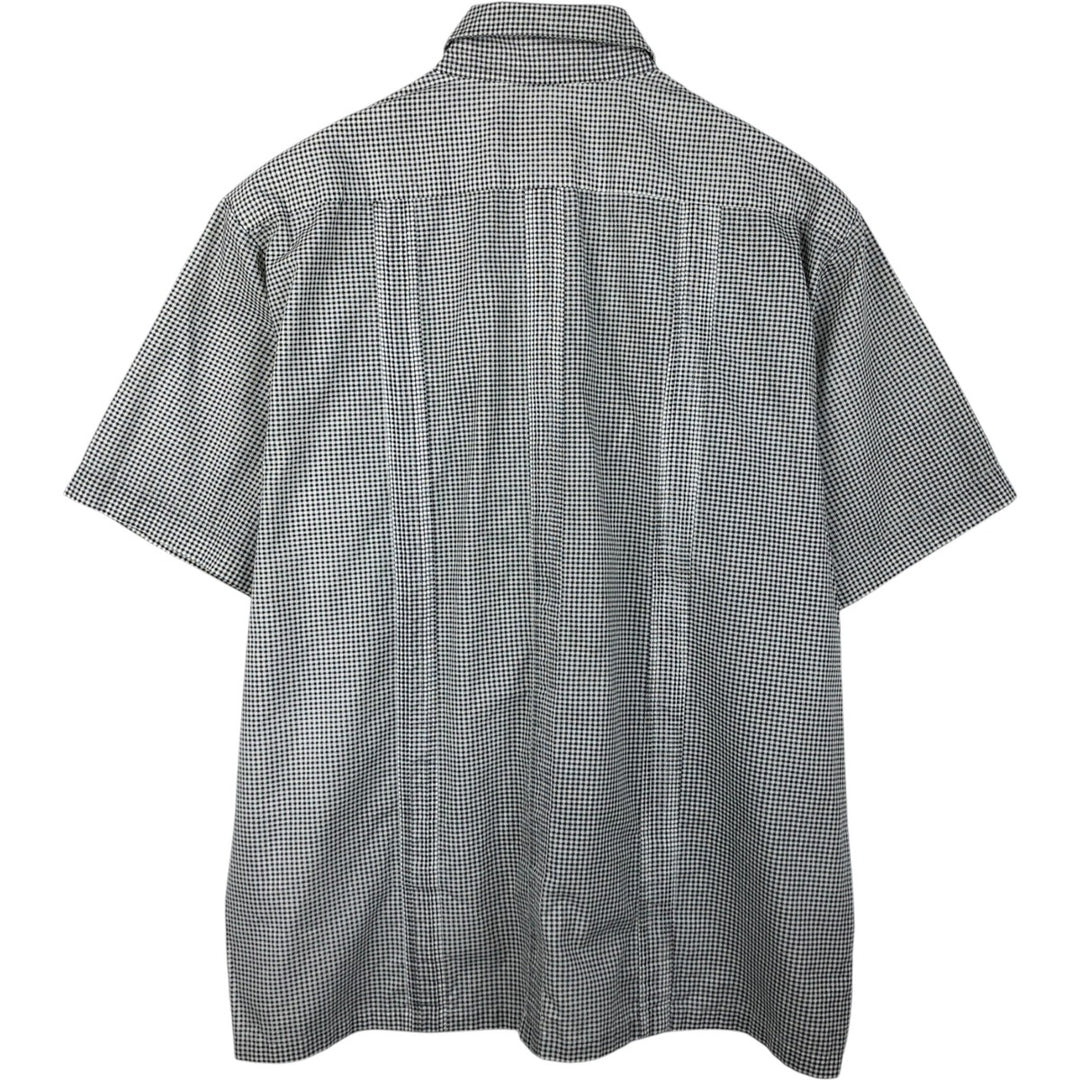 THE GENUINE HABAND GUAYABERA Check Pattern Short-Sleeve Open Collar Mexican Shirt Cuban Shirt Box Shirt polyester black type Vintage Second Hand
