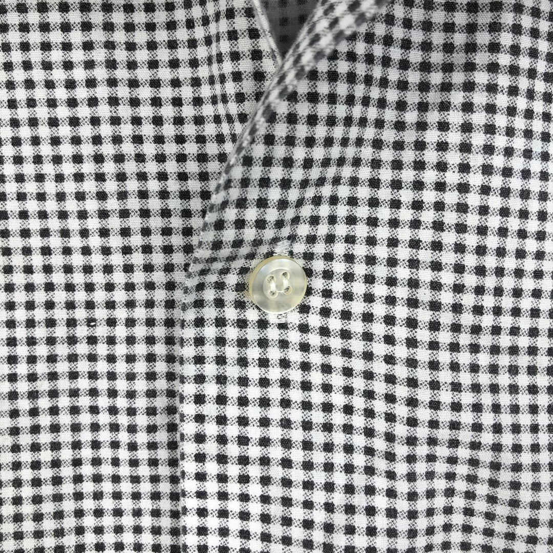 THE GENUINE HABAND GUAYABERA Check Pattern Short-Sleeve Open Collar Mexican Shirt Cuban Shirt Box Shirt polyester black type Vintage Second Hand