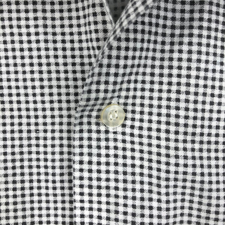 THE GENUINE HABAND GUAYABERA Check Pattern Short-Sleeve Open Collar Mexican Shirt Cuban Shirt Box Shirt polyester black type Vintage Second Hand