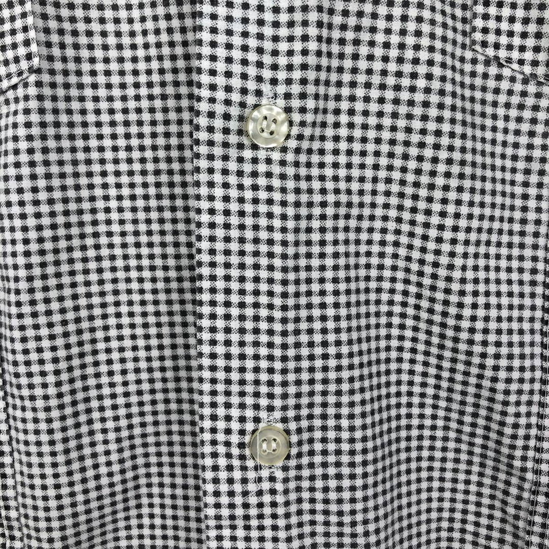 THE GENUINE HABAND GUAYABERA Check Pattern Short-Sleeve Open Collar Mexican Shirt Cuban Shirt Box Shirt polyester black type Vintage Second Hand