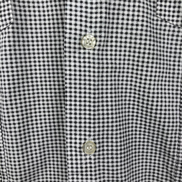 THE GENUINE HABAND GUAYABERA Check Pattern Short-Sleeve Open Collar Mexican Shirt Cuban Shirt Box Shirt polyester black type Vintage Second Hand