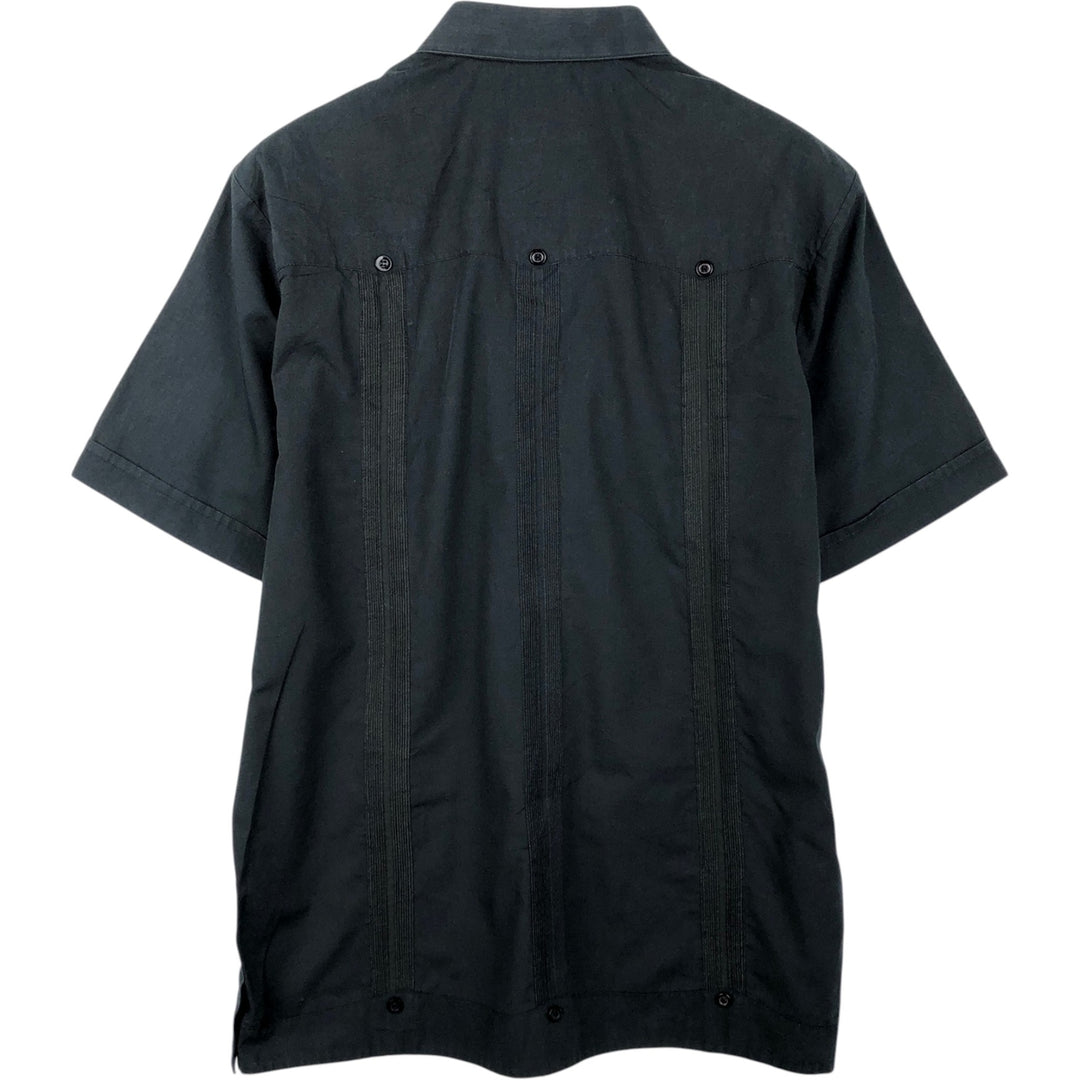 D'Accord Short-Sleeve Mexican Shirt, Cuban Shirt, Box Shirt, Men's Size L (approx.) polyester black type Vintage Second Hand