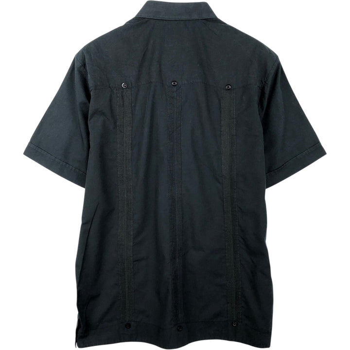 D'Accord Short-Sleeve Mexican Shirt, Cuban Shirt, Box Shirt, Men's Size L (approx.) polyester black type Vintage Second Hand