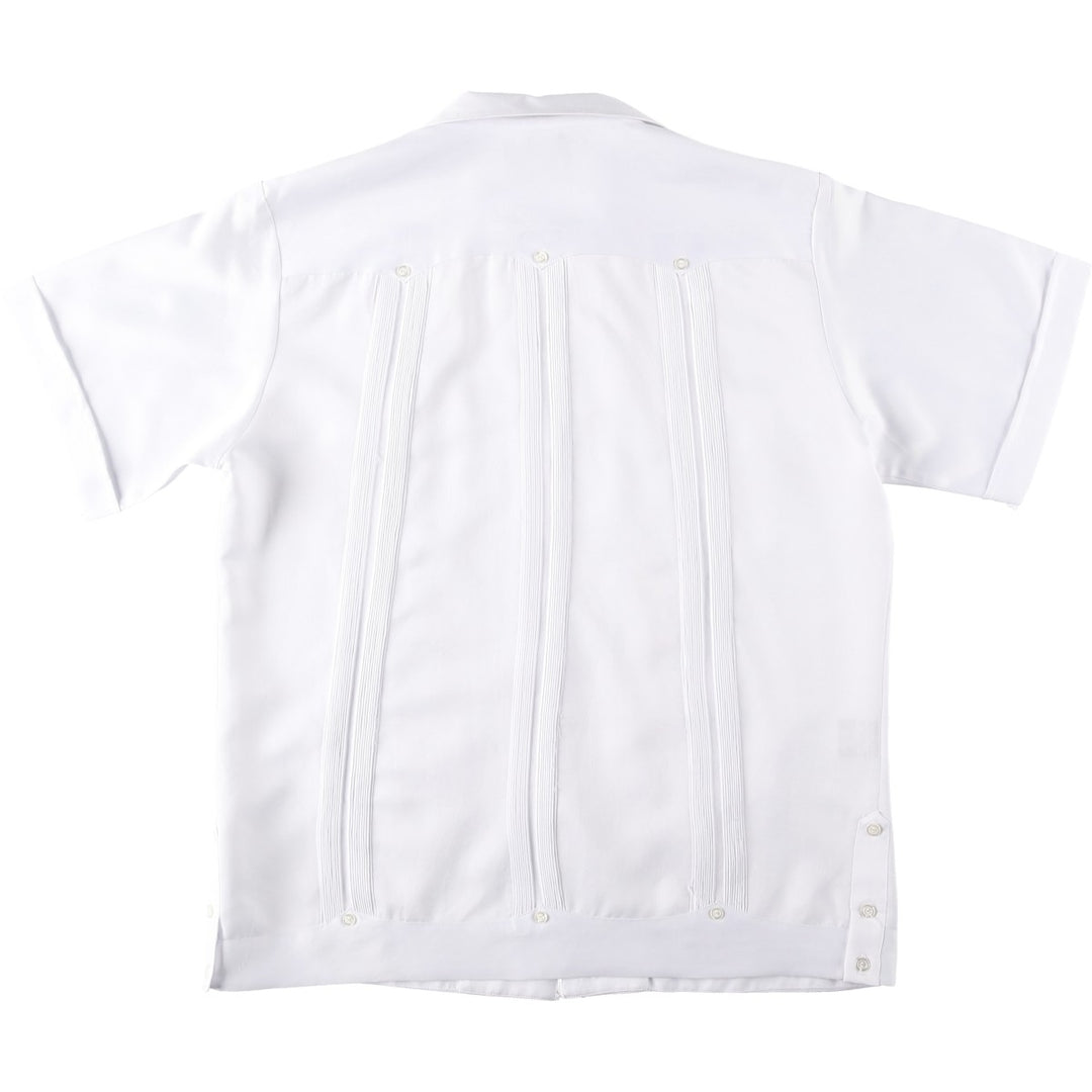 ZAVA COPACABANA Short-Sleeve Open-Collar Mexican Shirt, Cuban Shirt, Boxy Shirt, Men's Size L (approx.) polyester white type Vintage Second Hand
