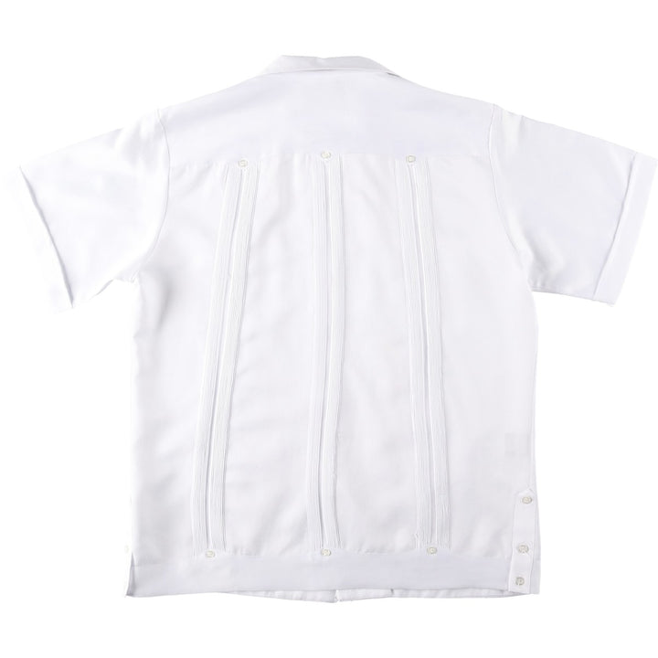 ZAVA COPACABANA Short-Sleeve Open-Collar Mexican Shirt, Cuban Shirt, Boxy Shirt, Men's Size L (approx.) polyester white type Vintage Second Hand