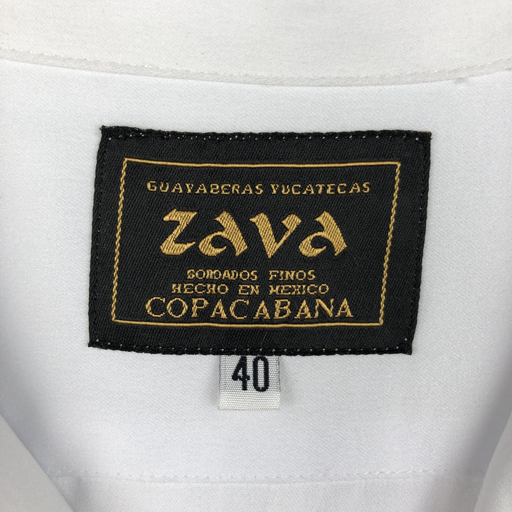 ZAVA COPACABANA Short-Sleeve Open-Collar Mexican Shirt, Cuban Shirt, Boxy Shirt, Men's Size L (approx.) polyester white type Vintage Second Hand