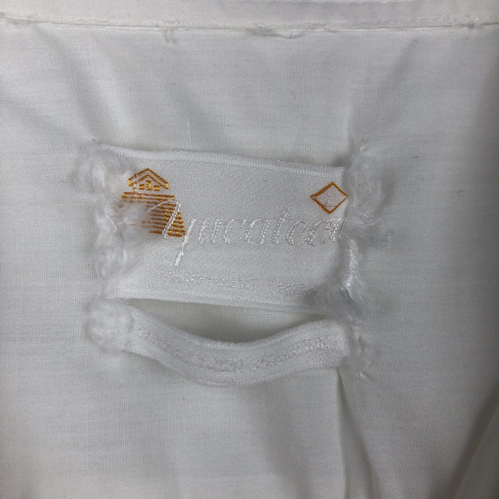 YUCATECA Short-Sleeve Open-Collar Mexican Shirt, Cuban Shirt, Boxy Shirt, Men's Size L (Equivalent), Vintage unclear white type Vintage Second Hand