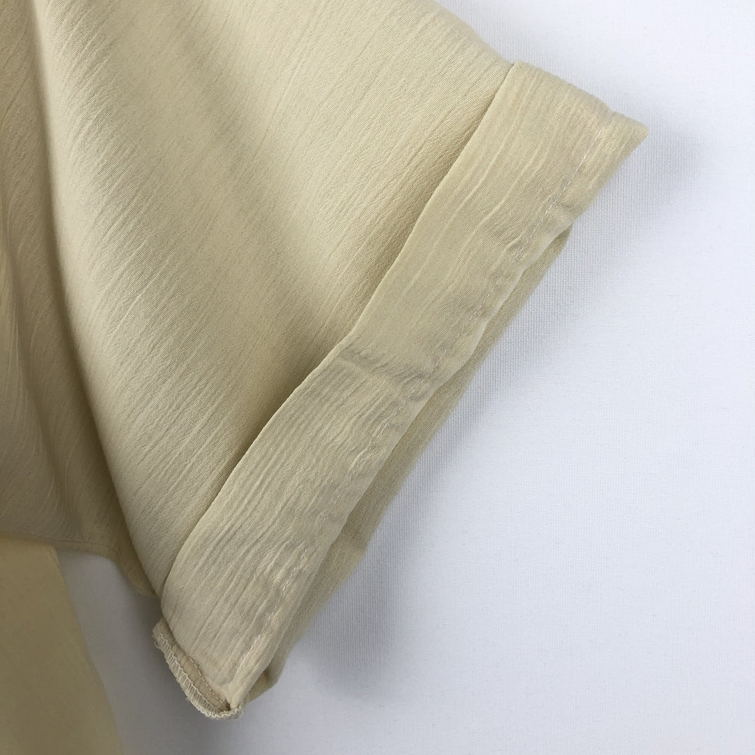 CONFECCIONES Mario Short-Sleeve Open-Collar Mexican Shirt, Cuban Shirt, Boxy Shirt, Men's Size M (Equivalent), Vintage polyester unbleached Vintage Second Hand