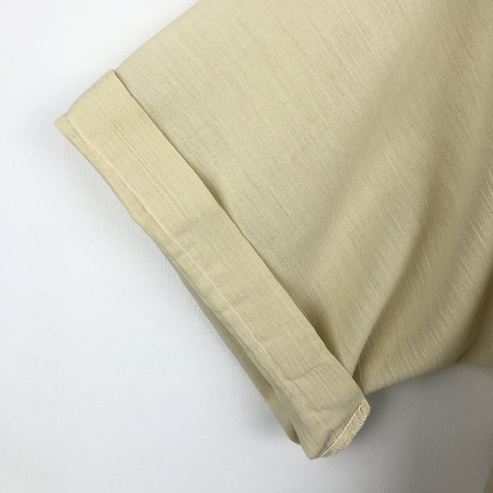 CONFECCIONES Mario Short-Sleeve Open-Collar Mexican Shirt, Cuban Shirt, Boxy Shirt, Men's Size M (Equivalent), Vintage polyester unbleached Vintage Second Hand