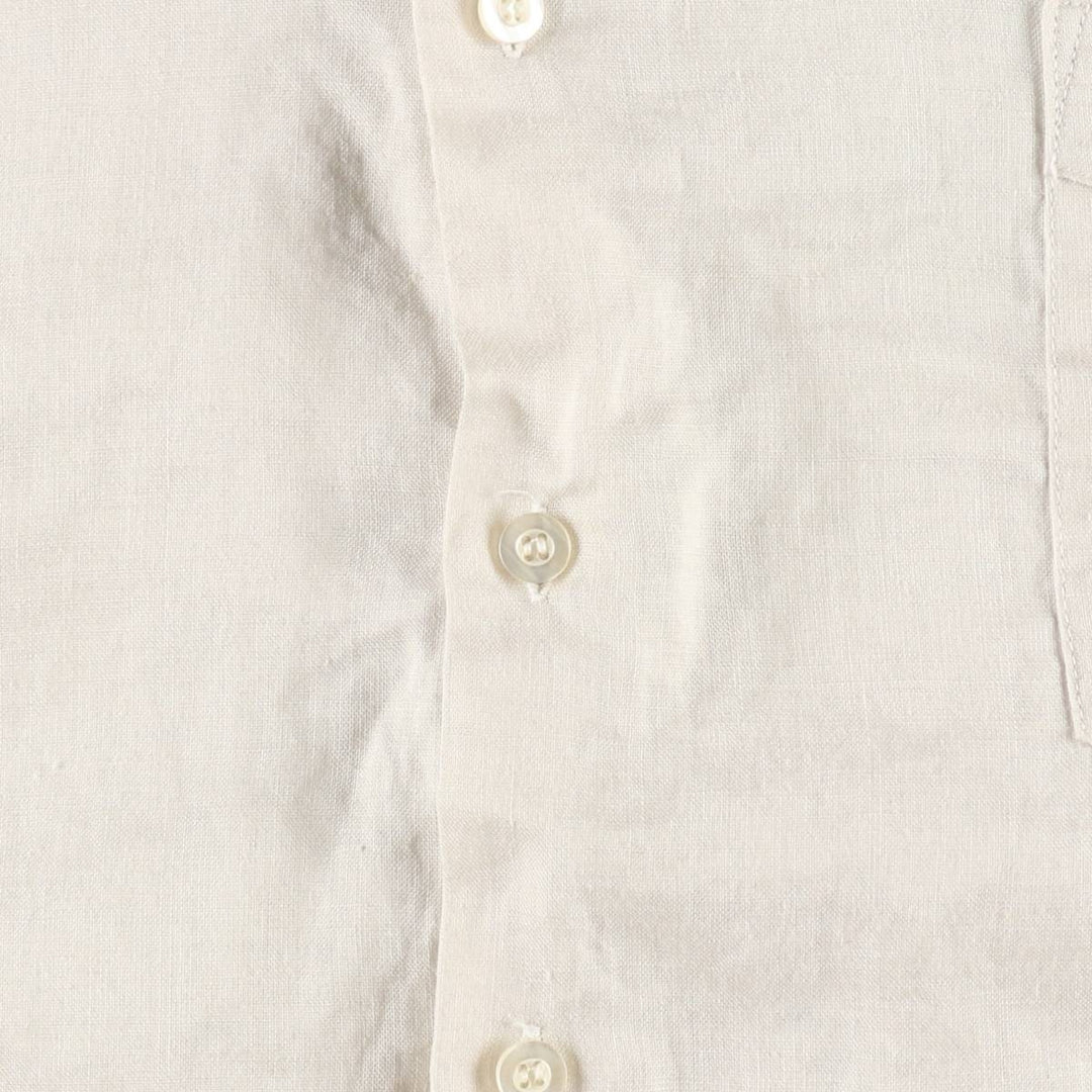 Bandetta Shirt Co. Short-Sleeve Mexican Shirt, Cuban Shirt, Boxy Shirt, Men's Size XL (approx.) linen unbleached Vintage Second Hand