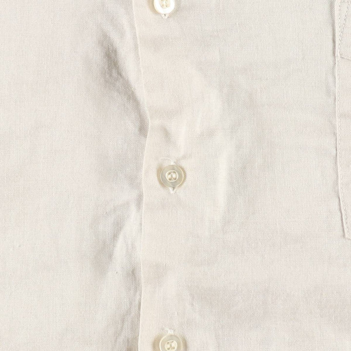 Bandetta Shirt Co. Short-Sleeve Mexican Shirt, Cuban Shirt, Boxy Shirt, Men's Size XL (approx.) linen unbleached Vintage Second Hand