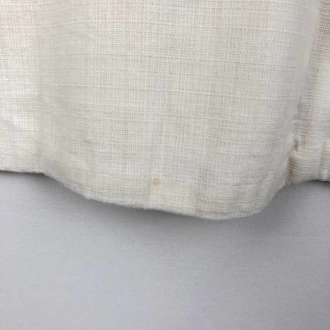 CONTINENTAL Short-Sleeve Open-Collar Mexican Shirt, Cuban Shirt, Boxy Shirt, Men's Size L (Equivalent), Vintage linen pale white type Vintage Second Hand