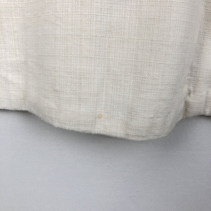 CONTINENTAL Short-Sleeve Open-Collar Mexican Shirt, Cuban Shirt, Boxy Shirt, Men's Size L (Equivalent), Vintage linen pale white type Vintage Second Hand
