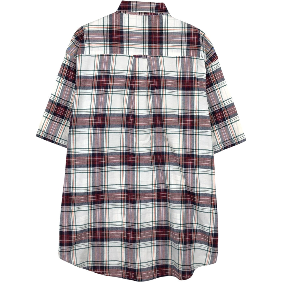 Pendleton short-sleeved button-down check shirt, men's size L (approx.) cotton bordeaux Vintage Second Hand