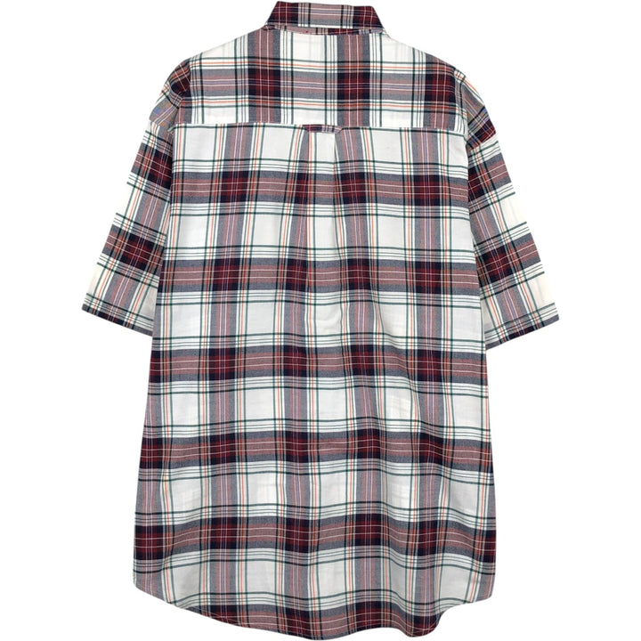 Pendleton short-sleeved button-down check shirt, men's size L (approx.) cotton bordeaux Vintage Second Hand