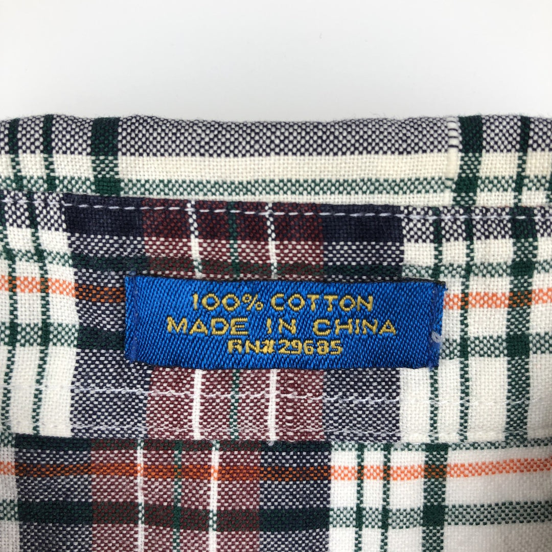 Pendleton short-sleeved button-down check shirt, men's size L (approx.) cotton bordeaux Vintage Second Hand