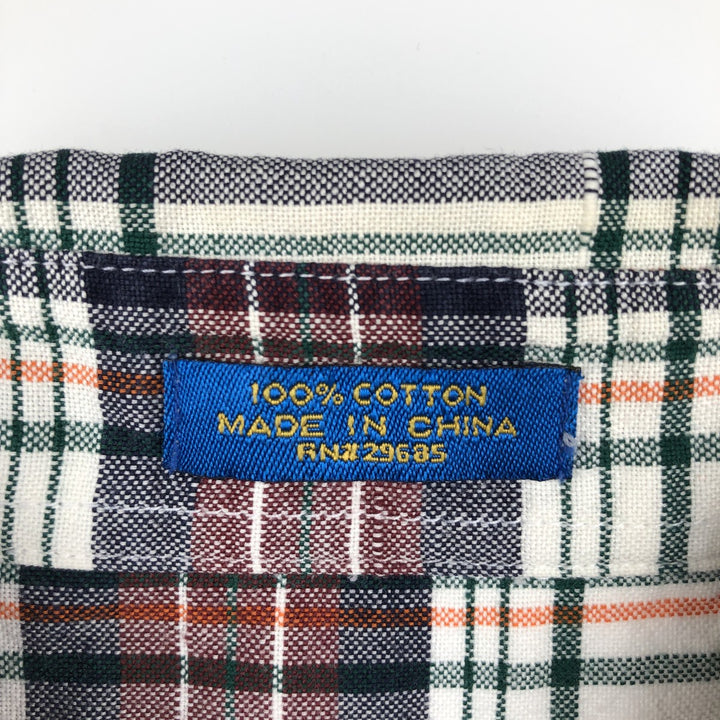 Pendleton short-sleeved button-down check shirt, men's size L (approx.) cotton bordeaux Vintage Second Hand