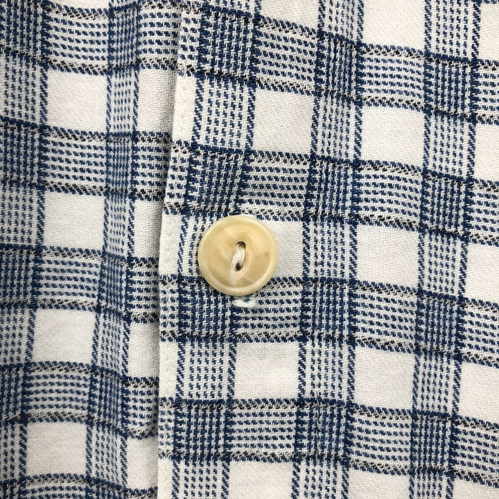 Guess Jeans Short-Sleeve Cotton Check Shirt, Made in USA, Men's Size XL (approx.) cotton blue type Vintage Second Hand