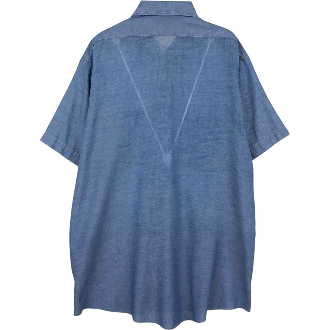 Dickies short-sleeved chambray shirt, made in USA, men's size L (equivalent). polyester blue type Vintage Second Hand