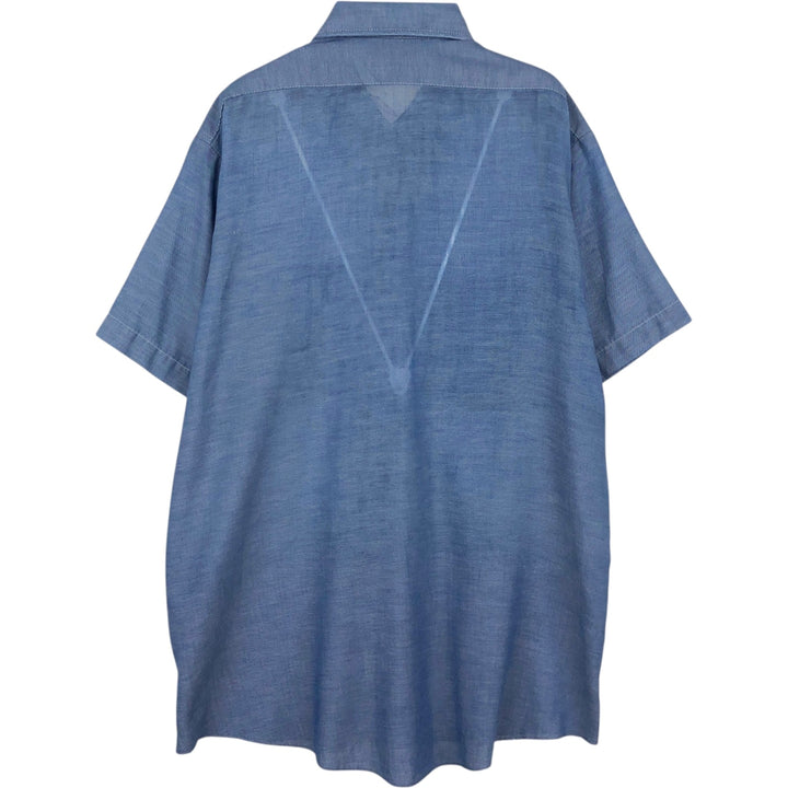 Dickies short-sleeved chambray shirt, made in USA, men's size L (equivalent). polyester blue type Vintage Second Hand