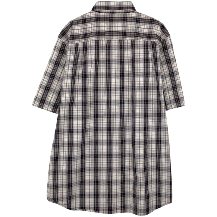 Carhartt RELAXED FIT Check Pattern Button-down Short Sleeve Work Shirt, Men's L size cotton ivory Vintage Second Hand