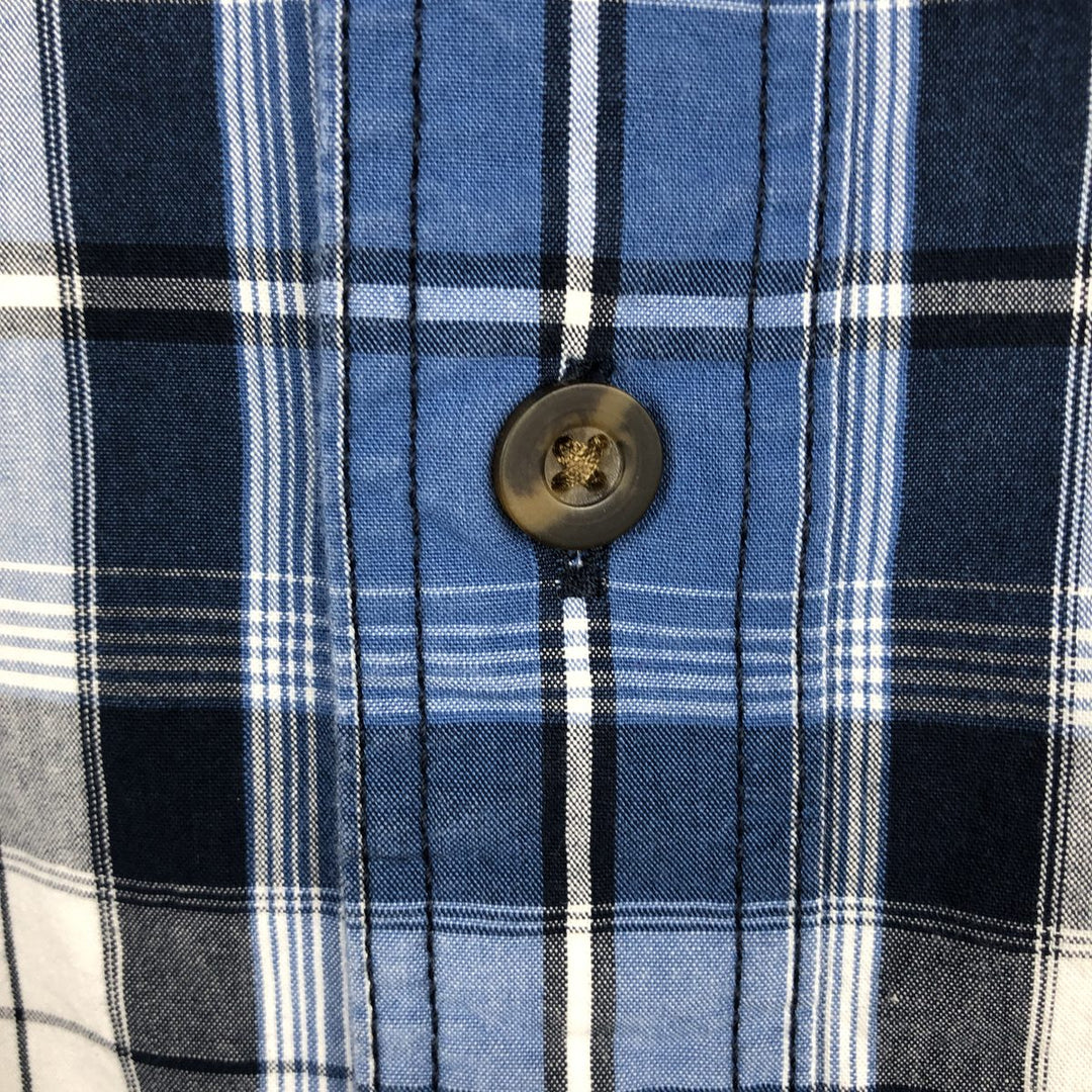 Carhartt RELAXED FIT Check Pattern Short Sleeve Work Shirt, Men's L size cotton blue type Vintage Second Hand