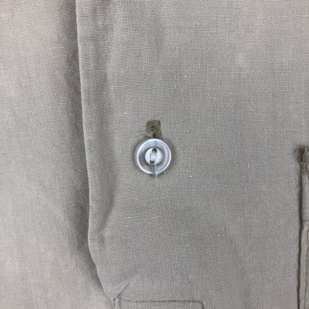 Harley-Davidson Eagle Pattern/Stars and Stripes Pullover Short-Sleeve Work Shirt (Men's Size M) cotton Beige type Vintage Second Hand