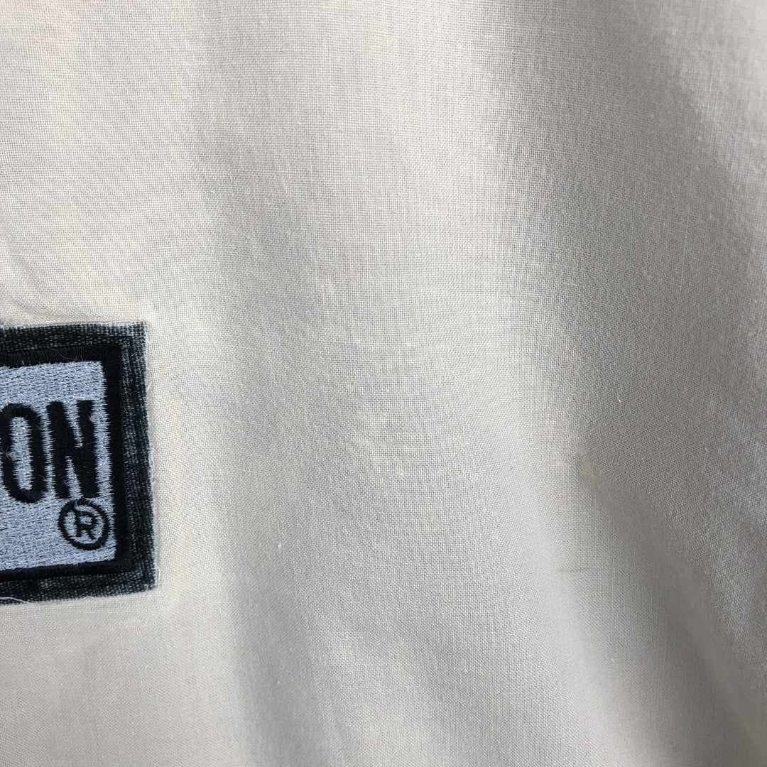 Harley-Davidson Eagle Pattern/Stars and Stripes Pullover Short-Sleeve Work Shirt (Men's Size M) cotton Beige type Vintage Second Hand