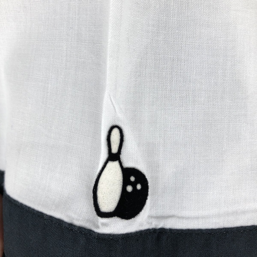 Cruisin USA Open Collar Bowling Shirt, Boxy Shirt, Men's Size L (approx.) cotton white type Vintage Second Hand
