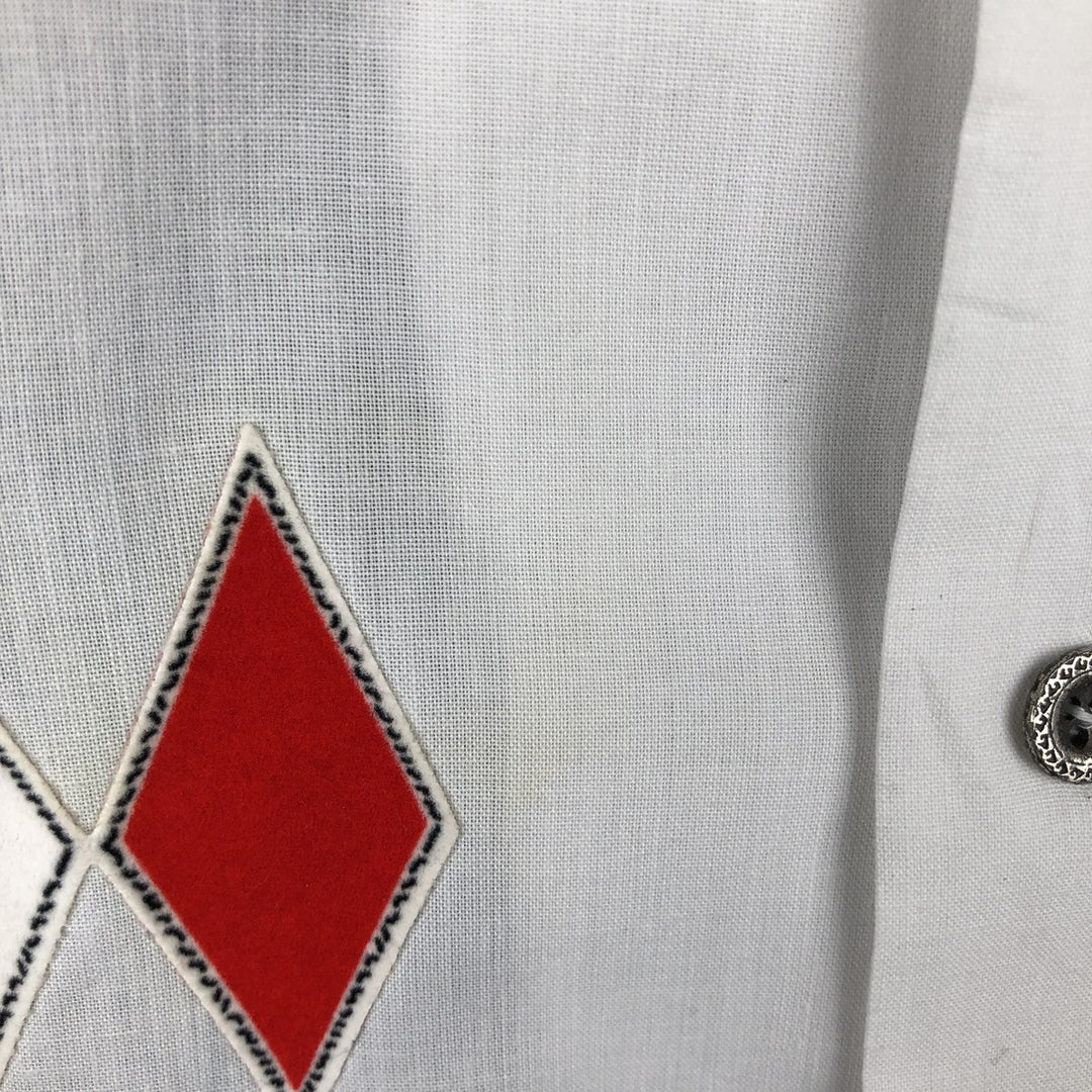 Cruisin USA Open Collar Bowling Shirt, Boxy Shirt, Men's Size L (approx.) cotton white type Vintage Second Hand