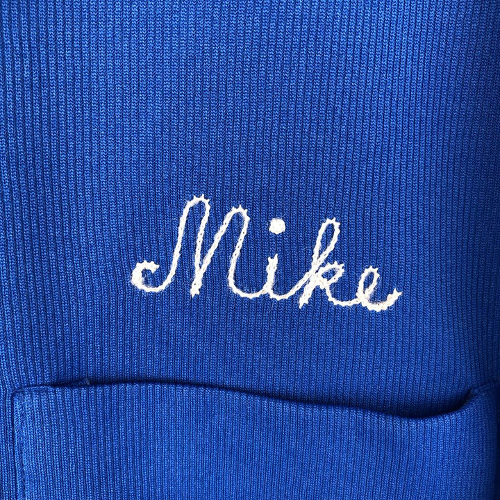 70s-80'S Hilton Half-Zip Bowling Shirt, Boxy Shirt, Made in USA, Men's Size M (Equivalent), Vintage polyester blue type Vintage Second Hand