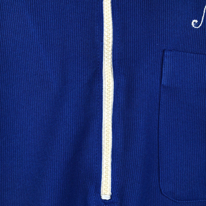 70s-80'S Hilton Half-Zip Bowling Shirt, Boxy Shirt, Made in USA, Men's Size M (Equivalent), Vintage polyester blue type Vintage Second Hand