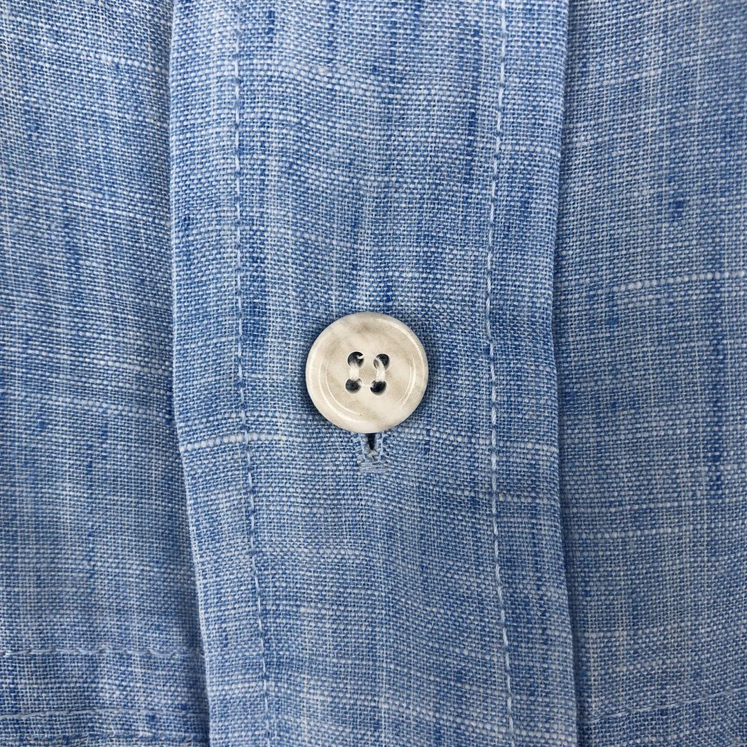 Christian Dior B. Altman & Co. Short-Sleeve Chambray Shirt, Boxy Shirt, Men's Size L (approx.) polyester blue type Vintage Second Hand