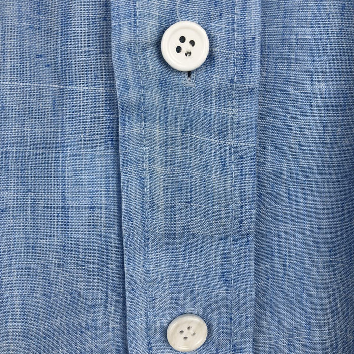 Christian Dior B. Altman & Co. Short-Sleeve Chambray Shirt, Boxy Shirt, Men's Size L (approx.) polyester blue type Vintage Second Hand