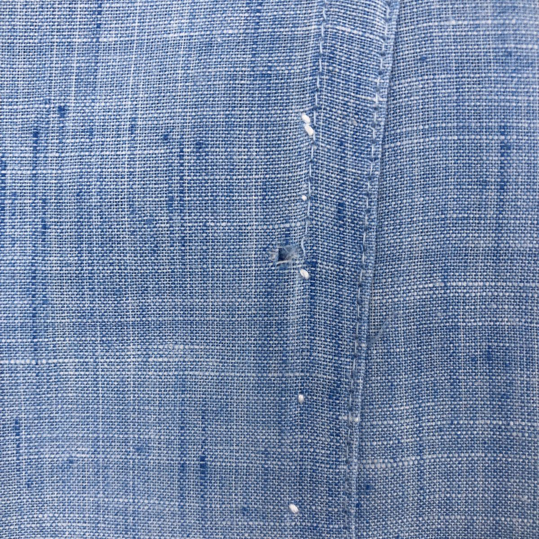 Christian Dior B. Altman & Co. Short-Sleeve Chambray Shirt, Boxy Shirt, Men's Size L (approx.) polyester blue type Vintage Second Hand