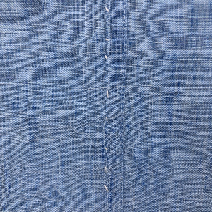 Christian Dior B. Altman & Co. Short-Sleeve Chambray Shirt, Boxy Shirt, Men's Size L (approx.) polyester blue type Vintage Second Hand